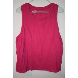 J.CREW Girlfriend Tank Top XL Pink/Fuchsia Crewneck Classic‎ Lightweight